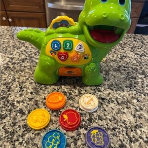 Interactive Green Dinosaur Toy with Educational Discs V TECH